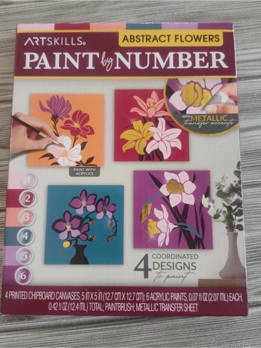 Abstract Flowers Paint by Number Kit - Multi-Color